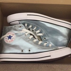 NEW Metallic glacier converse high tops